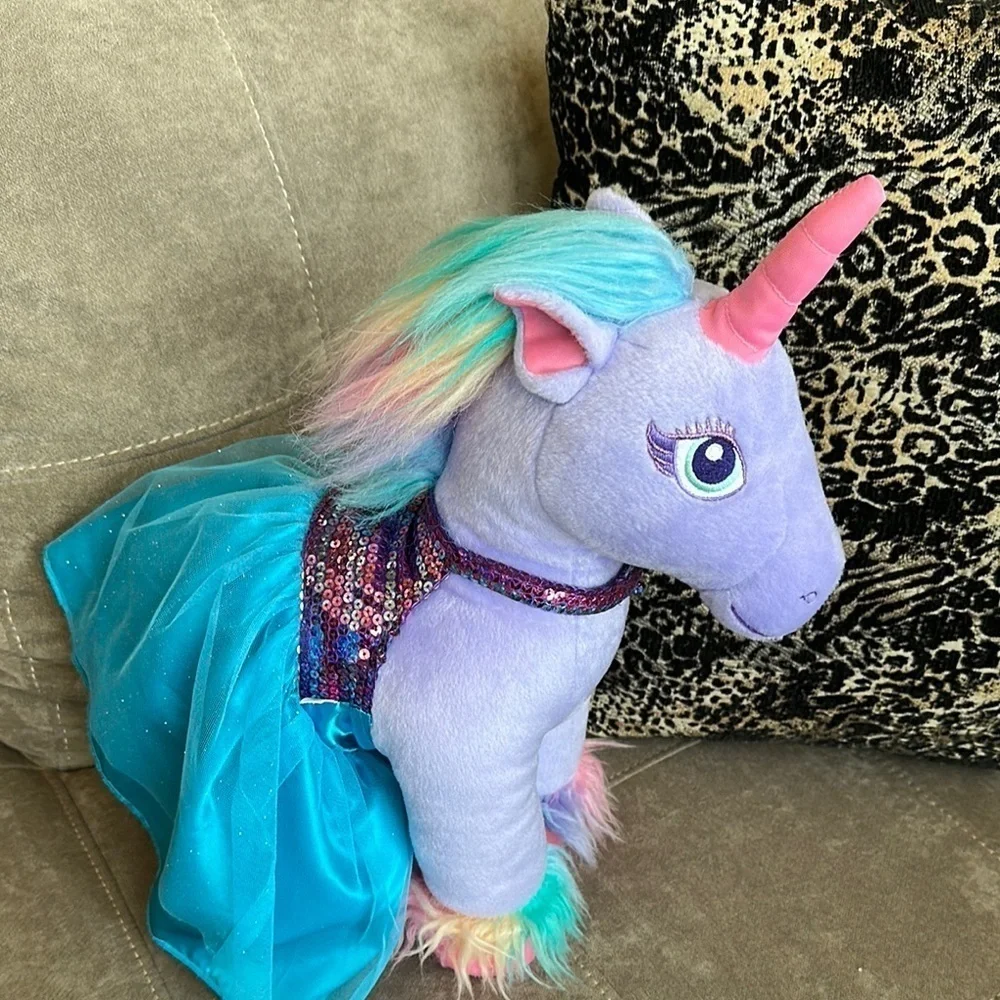 Build-A-Bear Purple and Blue Unicorn Stuffed Animal